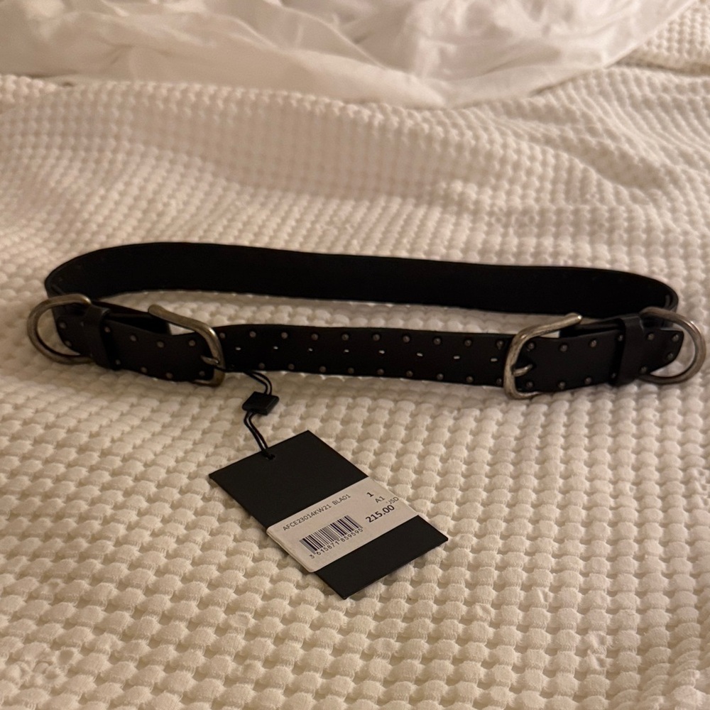 Studded double buckle Kooples leather belt new with tags